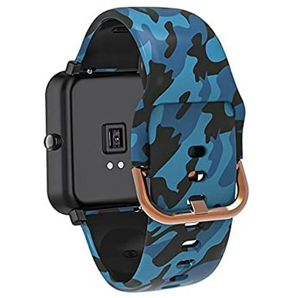 Compatible avec le bracelet de montre Garmin Venu/Venu Sq pour femme,  bracelet en silicone imprimé réglable pour montre connectée Garmin Venu/Venu  Sq Music (bleu camouflage). 