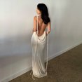 thumbnail image 1 of Vestido ajustado con escote en V y espalda descubierta para mujer, moda de verano 2025, 1 of 5