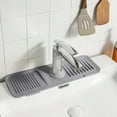 thumbnail image 3 of Panxico Drain Rack Kitchen Essentials Kitchen Sink Splash Guard Silicone Faucet Handle Sink Guard Kitchen Sink Sponge Holder Kitchen Sink Faucet Faucet Pad Gray 1A, 3 of 3