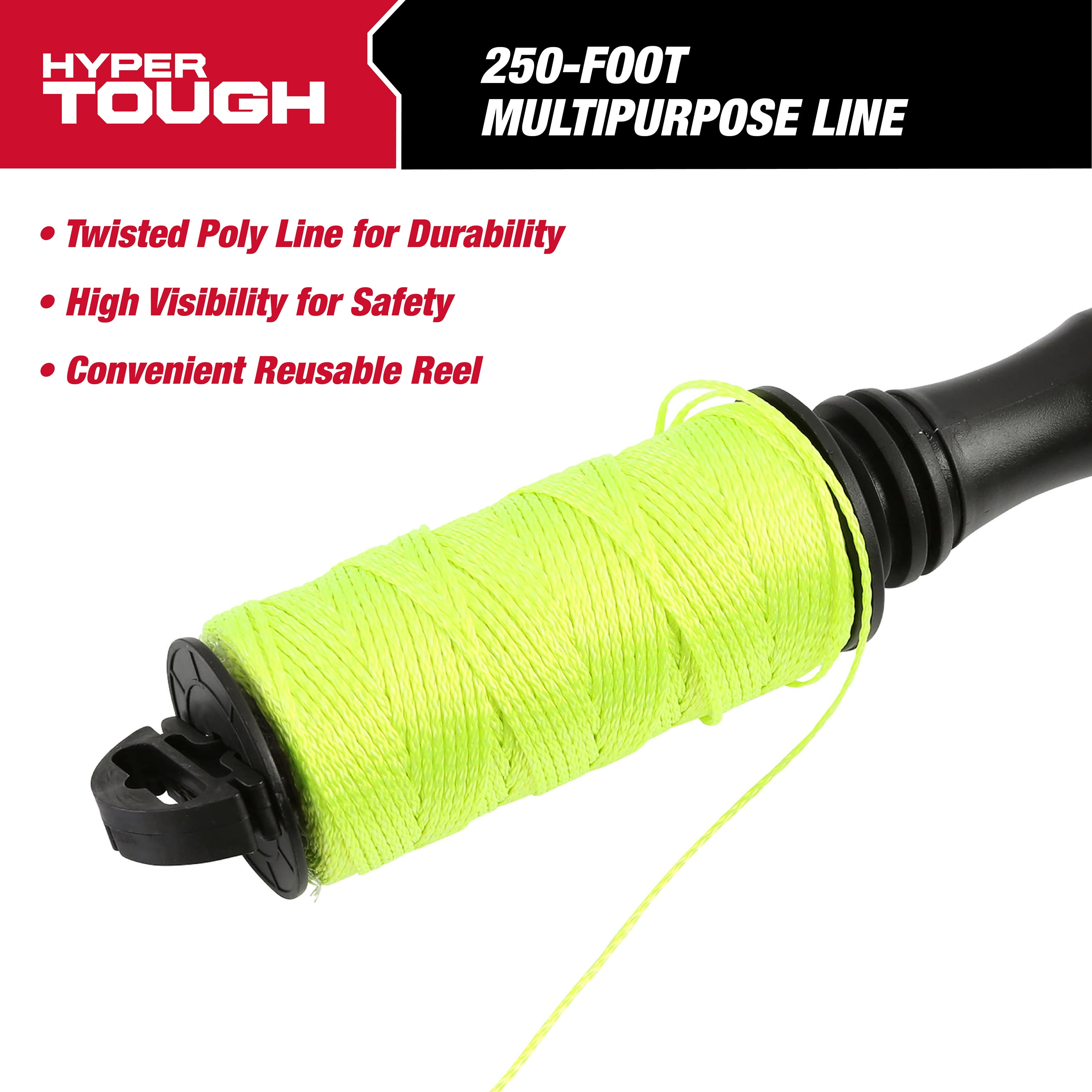 (4 pack) Hyper Tough 250 foot Twisted Polyline Twine on Reusable Reel