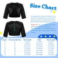 thumbnail image 6 of Alvivi Kids Girls Satin Cardigan Jacket 3/4 Sleeve Open Front Bolero Shrug Flower Girls Dress Cover Up Black 12, 6 of 6