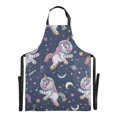 thumbnail image 2 of Cute Unicorn in Space Kitchen Apron with 2 Pockets Adjustable waterproof Cooking Aprons for Women Men Chef, 2 of 7