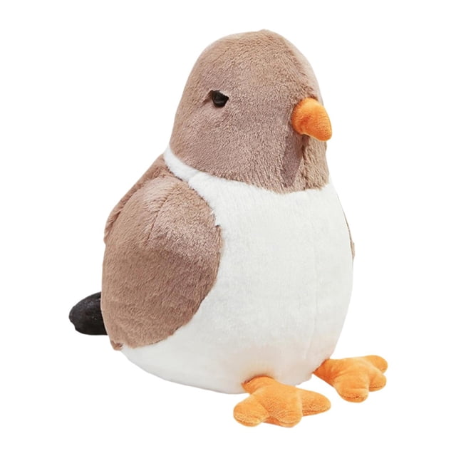 Regalos de cumpleaños de peluche de peluche de paloma, decoración del hogar de pájaros rellenos creativos suaves, para el sofá de jardín para adultos Marrón