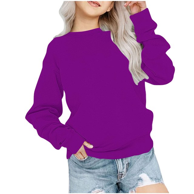 AherBiu Chandail pour Filles en Molleton à Col Rond Manches Longues chandail pour Tout-Petit Automne Décontracté Ample Ajusté