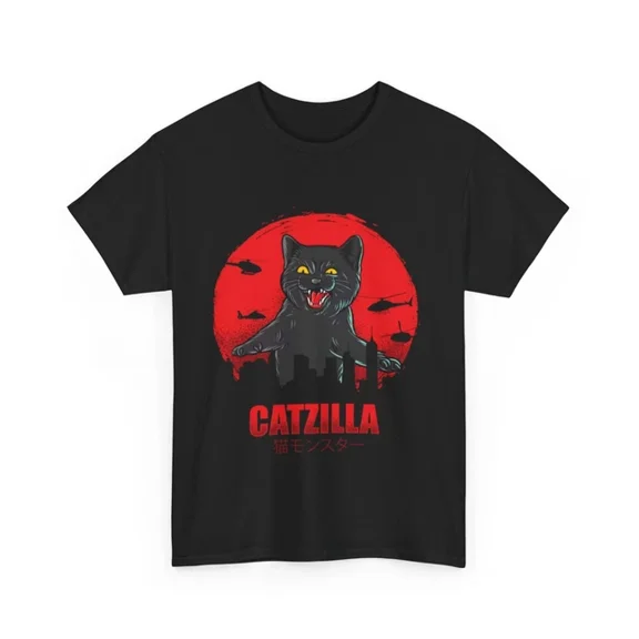 Hot Trending T-Shirt With Catzilla Tshirt S-5Xl | Catzilla Shirt | Catzilla T-Shirt S-5Xl | Black Cat Shirt O