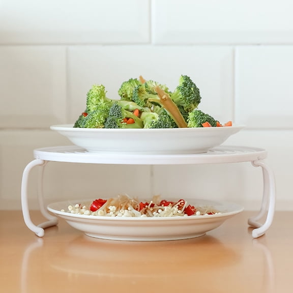 Minkissy 3-Piece White Layered Kitchen Food Storage Rack ABS Material