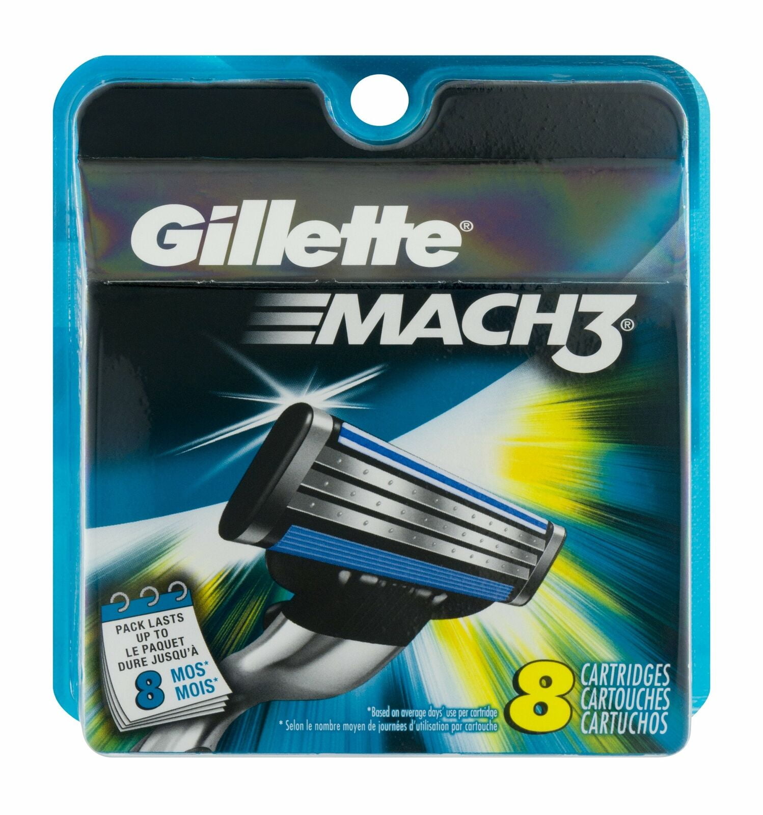 Gilette Mach3 Razors Hyper-Sharp Better Shave Anti-Friction, 8ct, 3-Pack