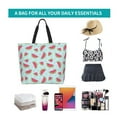 thumbnail image 6 of Pofeuu Watermelon Print Reusable Grocery Bags - Washable, Foldable, Packable Tote, Large Handles, Heavy Duty, Zippered Top Pouch, 6 of 8