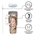 thumbnail image 4 of OBREWU German Shepherd with Flowers Tumbler with Handle and Lid,German Shepherd with Flowers 40oz Double Wall Vacuum Insulated Tumbler,Cups Gift for Women and Men, 4 of 7
