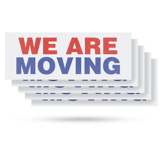 We Are Moving Vinyl Decal 5 Pack of 24 Inch x 9 Inch Weatherproof Heavy-Duty Adhesive Backing | Business Transition, Clear Messaging, Professional Signage | Made in USA