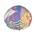 thumbnail image 1 of YFYANG Women's Double Waterproof Shower Cap, Watercolour Painting Pattern Reusable Hair Cap for All Hair Styles and Head Sizes, 1 of 9