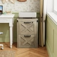 thumbnail image 2 of Drawer File Cabinet with Lock, Wood Farmhouse Filing Cabinet for Home Office, Printer Stand Fits Letter and A4 Size, Gray Oak, 2 of 10