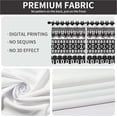 thumbnail image 3 of Boho Curtains 27 Inches Wide 36 Inches Length 2 Panels Black White Bohemian Rod Pocket Window Curtain Valances Modern Geometric Printed Curtains for Kitchen Bathroom, 3 of 6