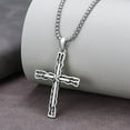 thumbnail image 2 of Cross Necklace for Men 925 Sterling Silver Black Cross Turquoise Pendant Christian Jewelry Religious Gifts for Men, 2 of 6