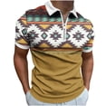 thumbnail image 2 of Njoeus Gym Tops Men's Tee-Shirts Mens Short Sleeve Golfs Shirts Casual Slim Muscle T-Shirt Zip Up V Neck Graphic Printed Tees Summer Tops Tshirts Men, 2 of 5