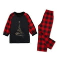 thumbnail image 6 of enyan Family Pajamas Christmas Letter Print Round Neck Long Sleeve Tops Plaid Long Pants for Man/Woman/Kids/Baby, 6 of 6