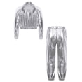 thumbnail image 2 of Doomiva Ensemble de Performance Jazz Moderne pour Garçons et Filles Vêtements de Danse de Rue Hip Hop 2 Pcs Argent 10, 2 of 5