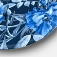 thumbnail image 3 of Designart 'Abstract Blue Wildflowers' Modern Circle Metal Wall Art 29x29 - Disc of 29, 3 of 5