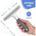 thumbnail image 5 of Deshedding Brush - Undercoat Rake for Dogs, Cats, Matted, Short, Long Hair Coats - Double Row Stainless Steel Pins - Reduce Shedding by 90% (Blue), 5 of 7