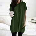 thumbnail image 2 of Women Summer Casual Fashion Short Sleeve Soild Color Hooded Long Double Pocket TShirt Top Long Sleeve Polyester Spandex Our Womens Long Sleeve Workout Top Womens Shirts Summer Short Sleeve Sports, 2 of 7