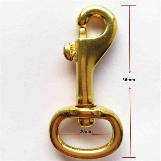 Heavy Duty Solid Brass Swivel Eye Bolt Snap Hook Lobster Clasp for Straps  Bags Belting Outdoor Tent Pet (3/4 2-1/5 Overall) 