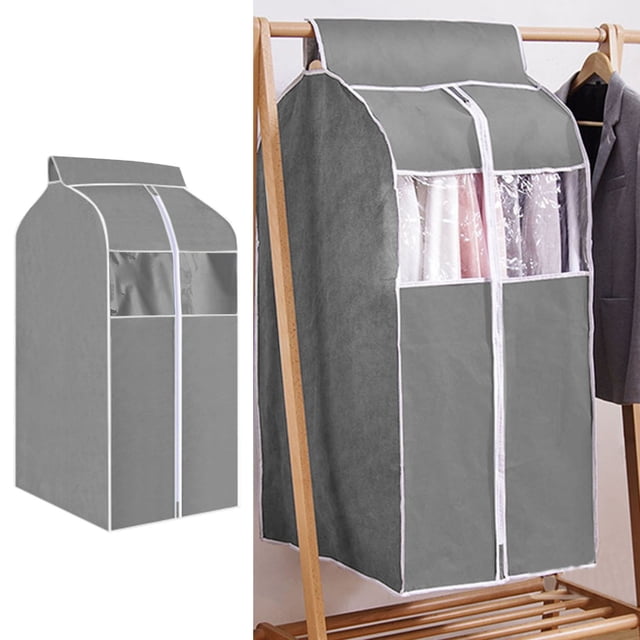 Hanging Clothes Bag Garment Bag Organizer Storage With Clear Pvc Windows Garment Rack Cover Dust Proof Clothes Cover For Suit Coats Jackets Dress Closet Storage