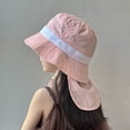 thumbnail image 4 of Bucket Hats for Men Women CQXIDFH Solid Mesh Yarn Shawl Sun Hat, Unisex Quick Drying Fisherman Cap, Portable Outdoor Travel Headwear with Storage Bag for Beach Climbing, Hijab Cap (Pink, One Size), 4 of 5