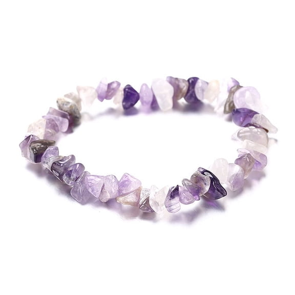 Namzi Handmade Beaded Bracelet, Suitable for Men and Women, Irregular Natural Stone Bracelet (Purple)
