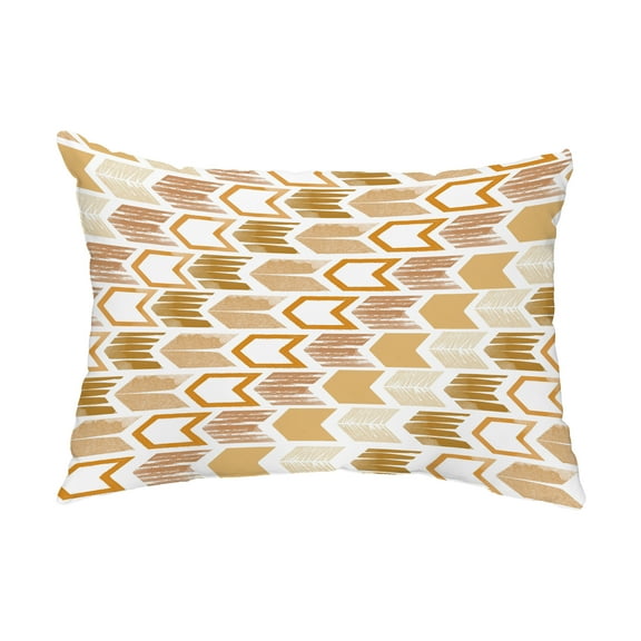 Simply Daisy, 14" x 20" Arrow Gold Abstract Decorative Outdoor Pillow