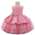 thumbnail image 4 of Odeerbi 2025 Toddler Baby Girls Dress Sequin Bowknot Birthday Party Wedding Gown Kids Dresses, 4 of 9