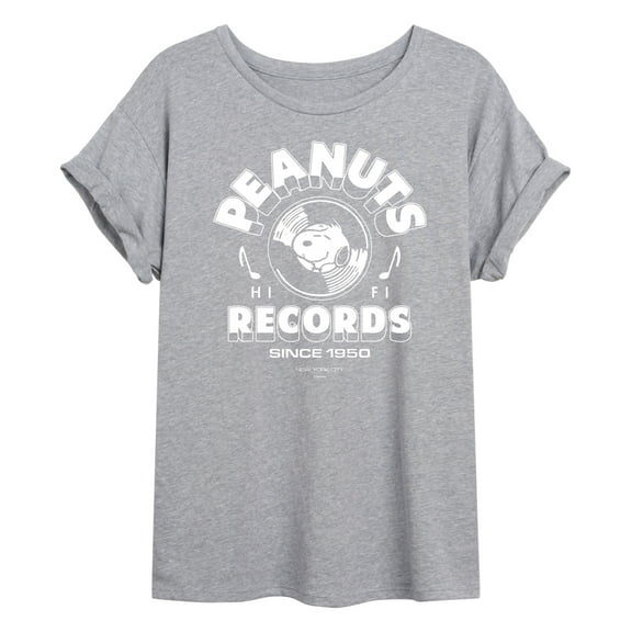 Peanuts - Snoopy Vinyl - Juniors Ideal Flowy Muscle T-Shirt