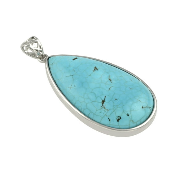Turquoise Dyed Howlite Teardrop Pendant by Bead Landing