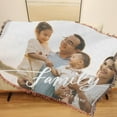 thumbnail image 3 of Woven Blanket Throw Personalized Photo Blanket Woven Customized Gifts for Family Friends Co-Workers on Birthday Anniversary Christmas Soft and Lightweight Blanket Woven with Fringe Blankets, 3 of 5