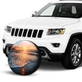 thumbnail image 2 of KAKALAD Ocean Waves Beach Sand Seaside Sunset 03 Spare Tire Cover Universal Vehicle Accessories Buckle Car Tools 14”in, 2 of 6