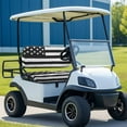thumbnail image 2 of Pzuqiu American Flag Golf Cart Seat Covers Black and White Breathable Universal Golf Cart Seat Blanket Easy Installation Machine Washable Compatible Club Car and More 2 Passenger Golf Carts, 2 of 7