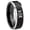 Black 2 Tone Beveled Edge, variant on Triple Moons Goddess Concave Black Tungsten Men Ring 10MM