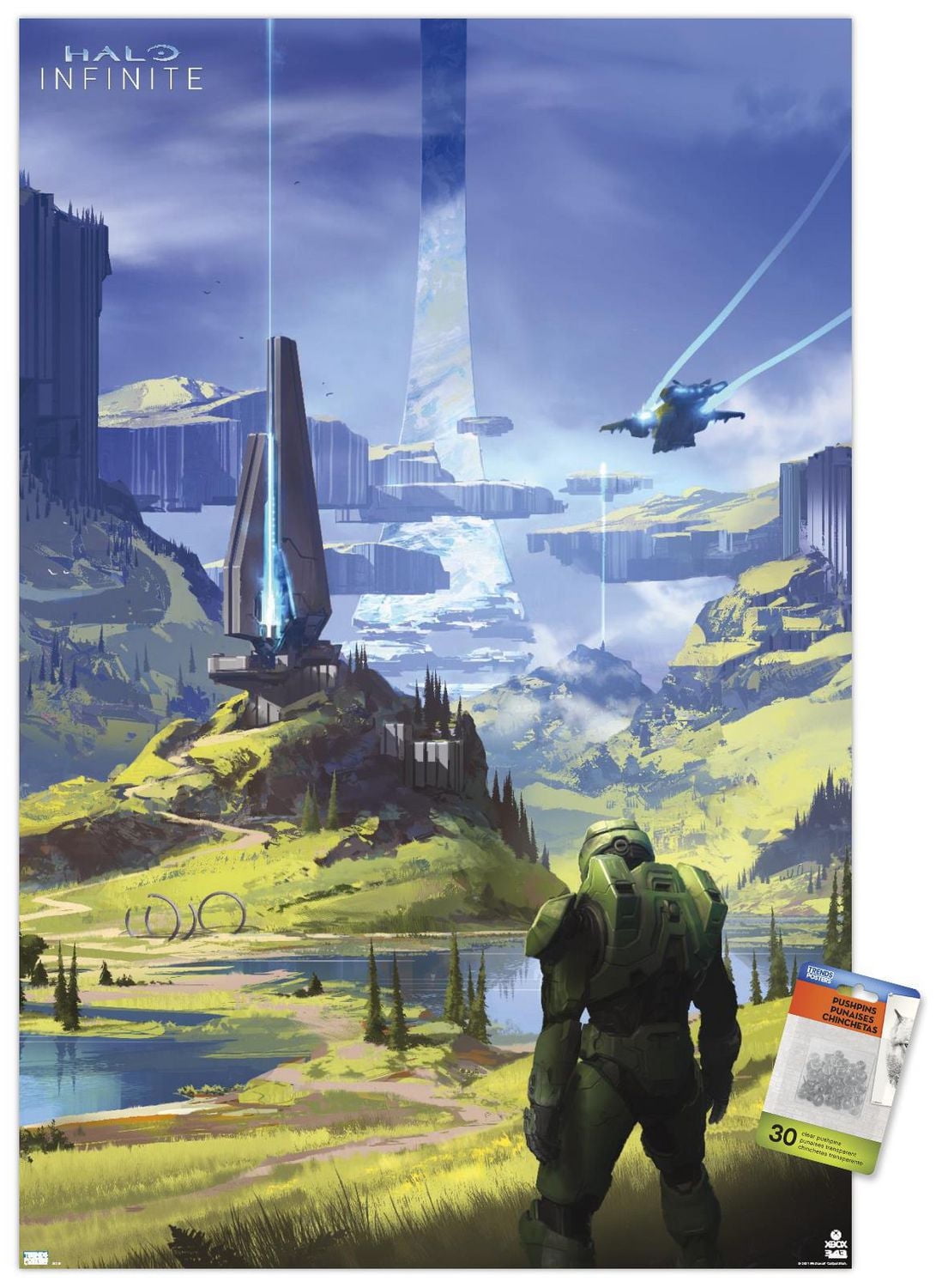Halo Infinite - Master Chief Valley Wall Poster, 14.725" x 22.375" Framed
