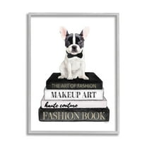 Stupell Industries Fancy Boston Terrier Bookcase Dog Fashion Apparel ,11 x 14, Design by Amanda Greenwood