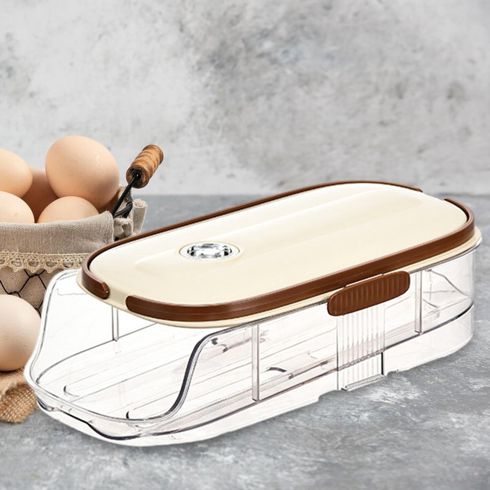 TISHITA Rolling Egg Holder Egg Container Space Saving Reusable Egg Storage Tray Egg Dispenser for Cupboard Cabinet Kitchen Organizer single layer