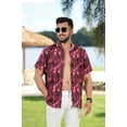 thumbnail image 3 of HAPPY BAY Men's Hawaiian Shirts Short Sleeve Button Down Shirt Mens Hawaii Shirts Boho Holiday Casual Summer Beach Shirts for Men Funny S Pink, Floral, 3 of 5