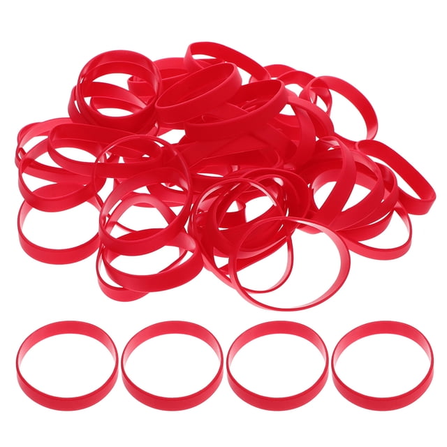 FESTFENDS 50 Pcs Bracelets Élastiques en Silicone Rouges Bandes Décoratives pour Événements Extérieurs