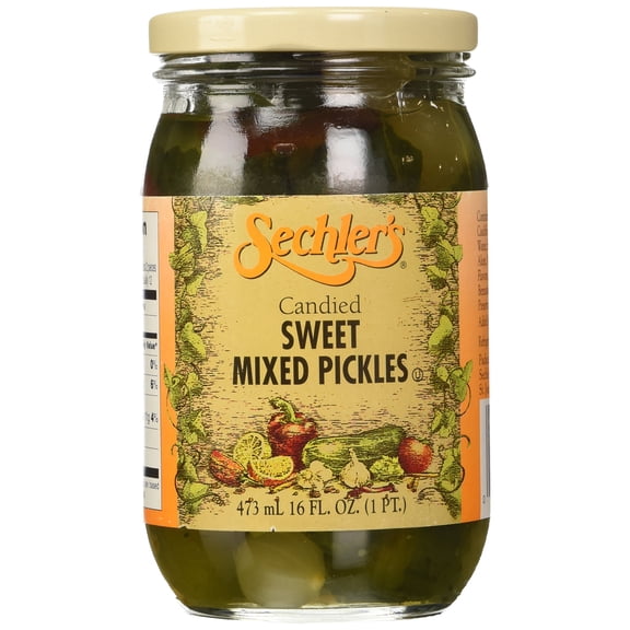 Sechlers - Candied Sweet Mixed Pickle - 16 Oz, Case of 6