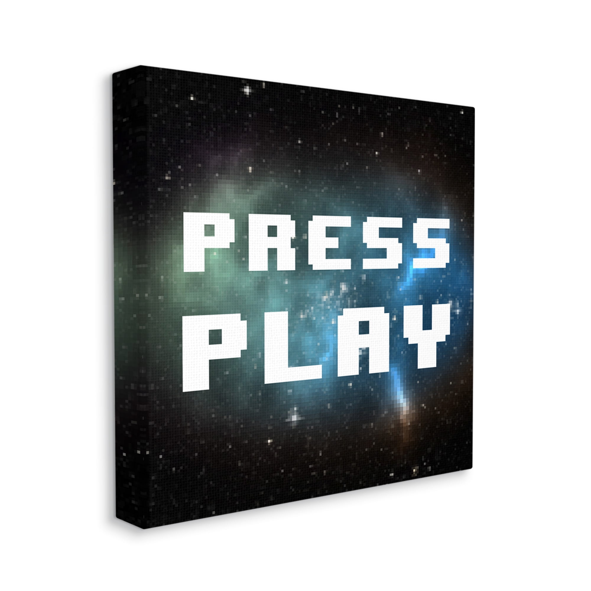 Stupell Industries Press Play Nebula Abstract Painting Gallery Wrapped Canvas Art Print Wall Art, 24 x 24