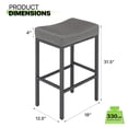 thumbnail image 2 of Magshion 31.5" Upholstered Counter Bar Stool Set of 2, Backless PU Leather Saddle Seat Barstools for Kitchen Island, Metal Frame, Gray, 2 of 8