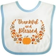 thumbnail image 3 of Inktastic Thankful and Blessed Pumpkin and Fall Leaves Boys or Girls Baby Bib, 3 of 4