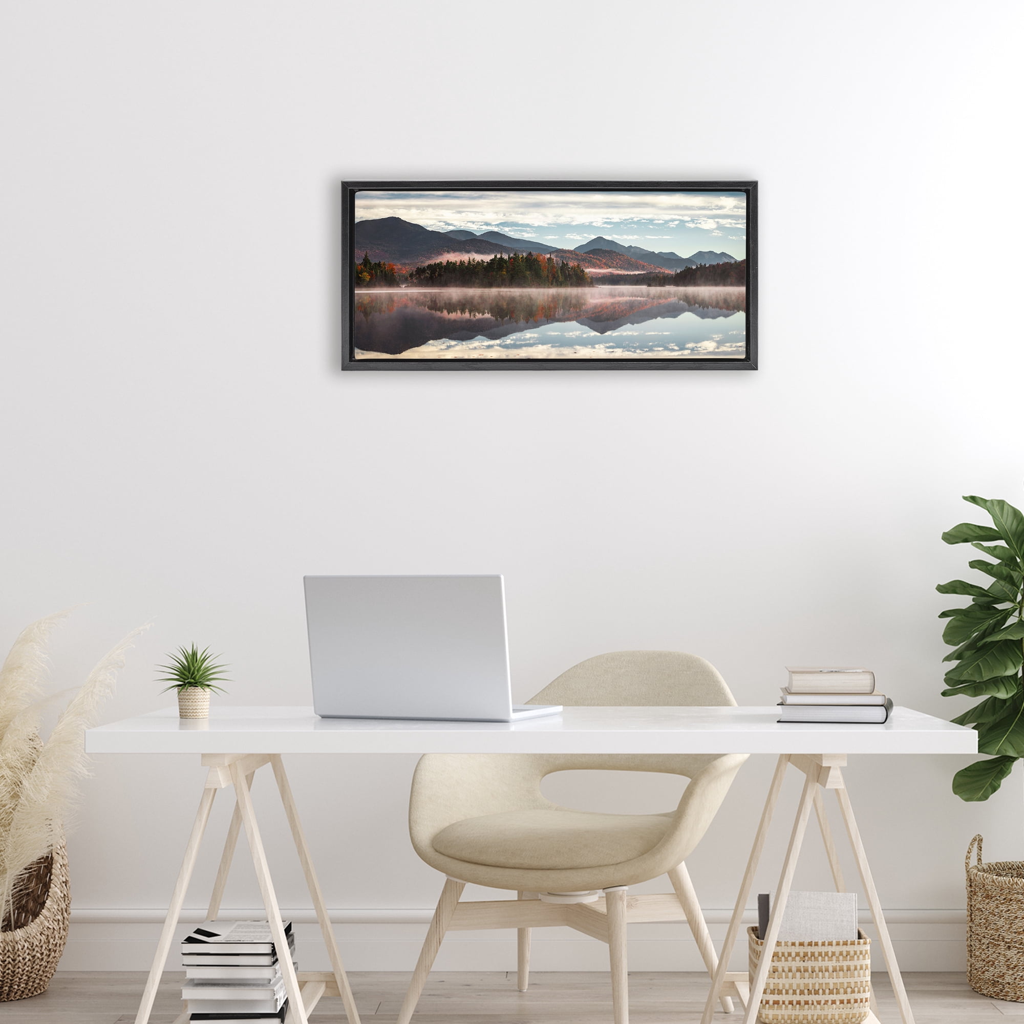 Stupell Industries Panoramic View From Boreas Ponds Black Framed Floater Canvas Wall Art, design by Jonathan Zaharek