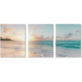 thumbnail image 2 of 3 Piece Beach Wall Art Sunset Bathroom Canvas Prints Ocean Waves Nature Pictures Paintings for Living Room Bedroom Decorations Wall Decor Ready to Hang 12"x16" x 3 Panels, 2 of 6