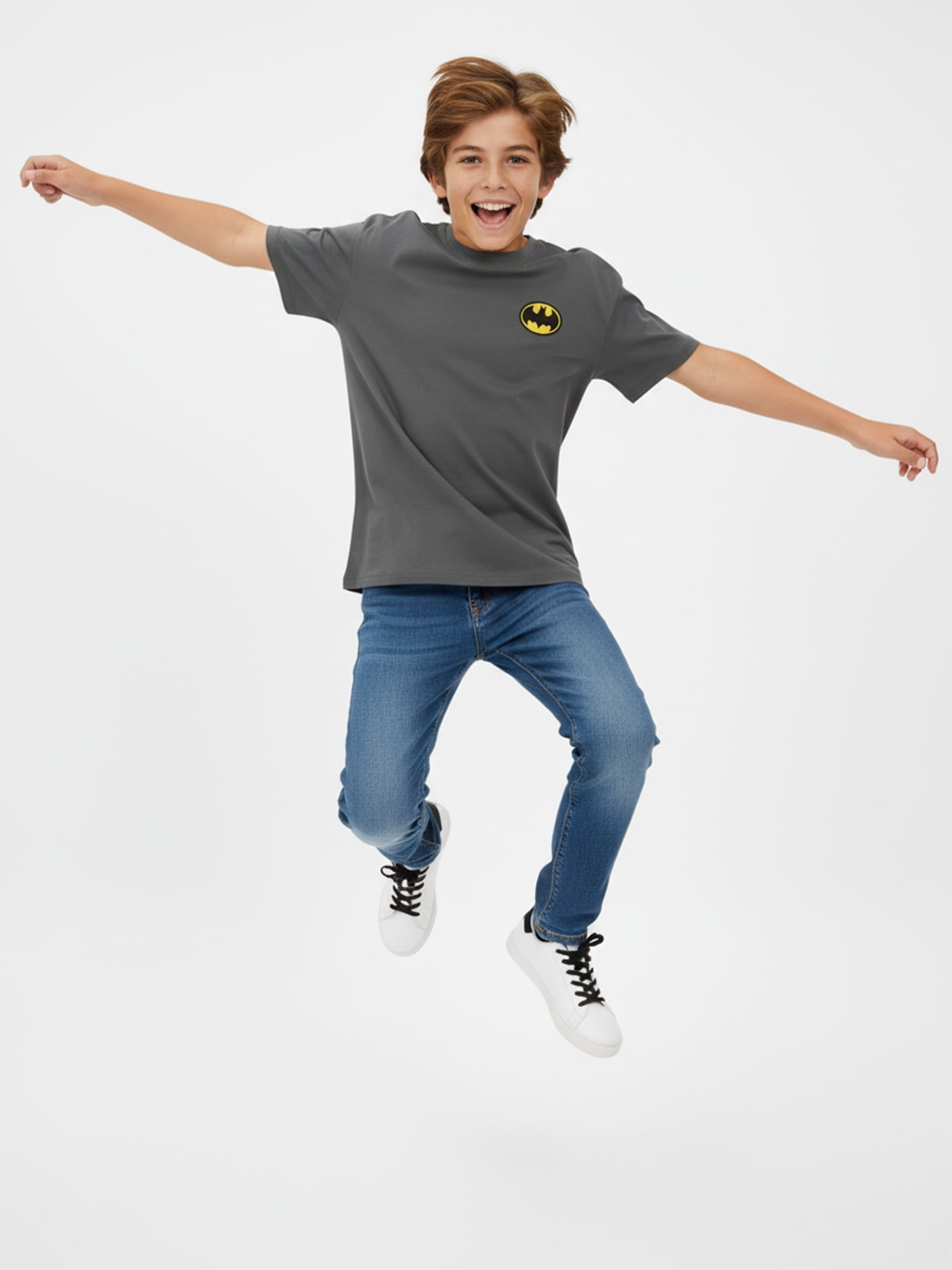 Batman Boys' Embroidered Tee with Short Sleeves, Sizes 4-18