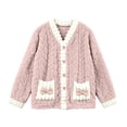 thumbnail image 4 of Womens Plush Thicken Pajamas 2PC Set Fluffy Soft Winter LoungewearWarm Sleepwear with Pockets, Long Sleev, 4 of 8