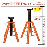10 Ton Medium Height Jack Stand Set (2pk)